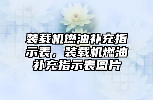 裝載機燃油補充指示表，裝載機燃油補充指示表圖片