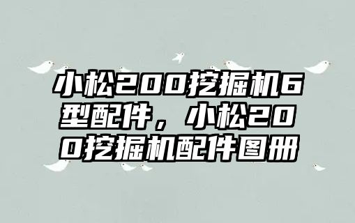 小松200挖掘機(jī)6型配件，小松200挖掘機(jī)配件圖冊(cè)