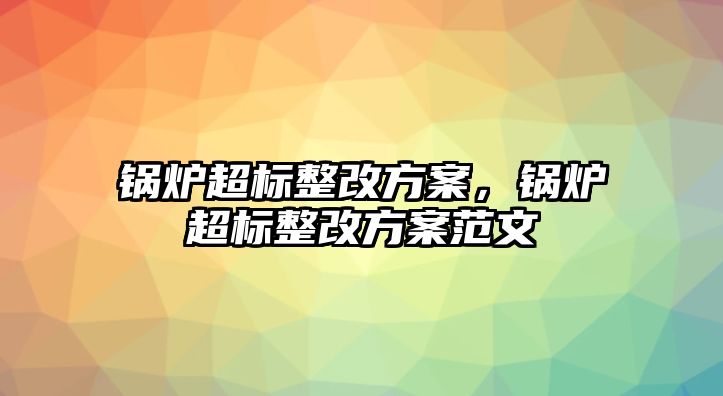 鍋爐超標(biāo)整改方案，鍋爐超標(biāo)整改方案范文