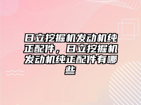 日立挖掘機發(fā)動機純正配件，日立挖掘機發(fā)動機純正配件有哪些