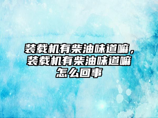 裝載機有柴油味道嘛，裝載機有柴油味道嘛怎么回事