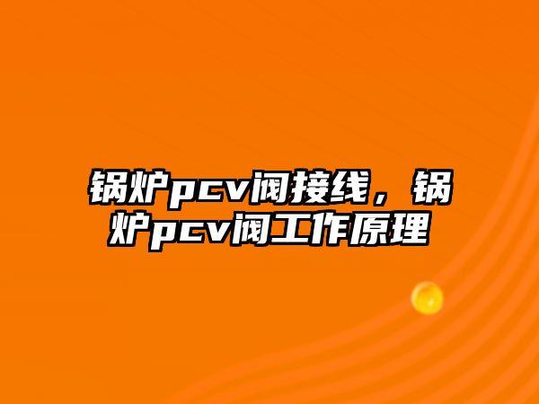 鍋爐pcv閥接線，鍋爐pcv閥工作原理