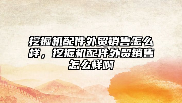 挖掘機配件外貿(mào)銷售怎么樣，挖掘機配件外貿(mào)銷售怎么樣啊