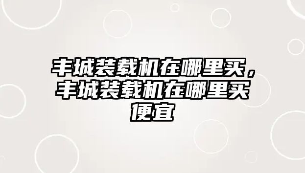 豐城裝載機在哪里買，豐城裝載機在哪里買便宜