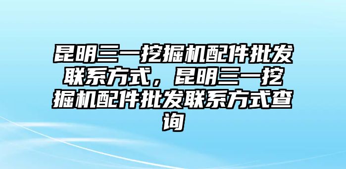 昆明三一挖掘機(jī)配件批發(fā)聯(lián)系方式，昆明三一挖掘機(jī)配件批發(fā)聯(lián)系方式查詢