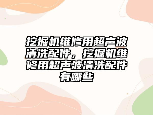 挖掘機(jī)維修用超聲波清洗配件，挖掘機(jī)維修用超聲波清洗配件有哪些