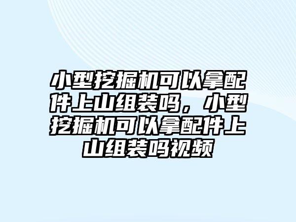 小型挖掘機可以拿配件上山組裝嗎，小型挖掘機可以拿配件上山組裝嗎視頻