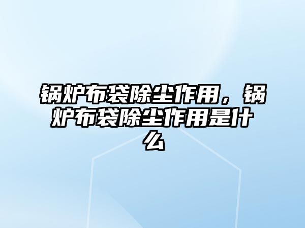 鍋爐布袋除塵作用，鍋爐布袋除塵作用是什么