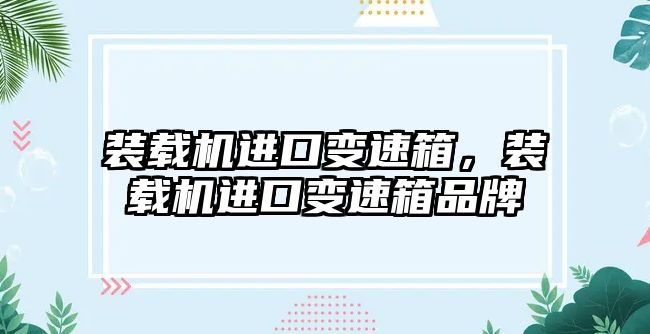 裝載機(jī)進(jìn)口變速箱，裝載機(jī)進(jìn)口變速箱品牌