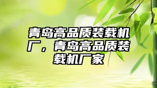 青島高品質裝載機廠，青島高品質裝載機廠家