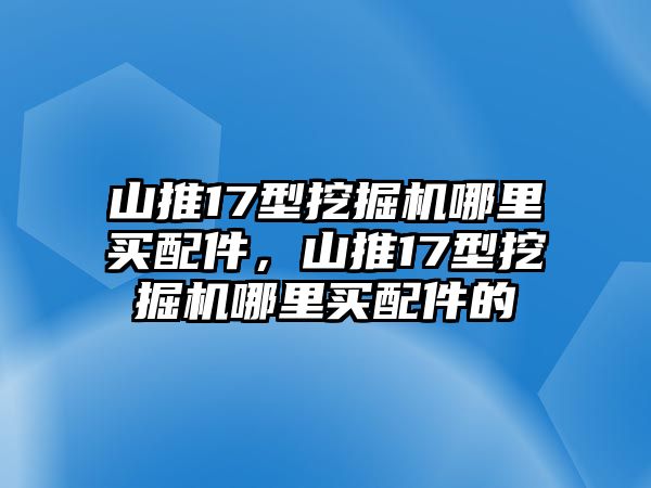 山推17型挖掘機哪里買配件，山推17型挖掘機哪里買配件的