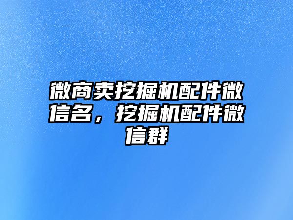 微商賣挖掘機配件微信名，挖掘機配件微信群