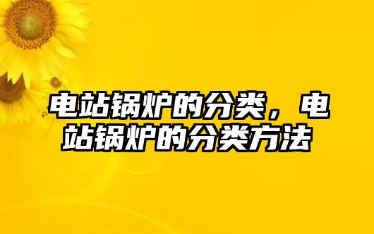 電站鍋爐的分類，電站鍋爐的分類方法