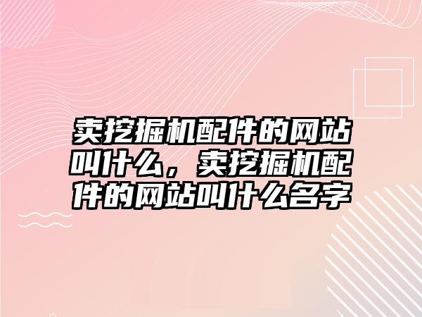 賣挖掘機配件的網(wǎng)站叫什么，賣挖掘機配件的網(wǎng)站叫什么名字