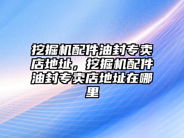 挖掘機配件油封專賣店地址，挖掘機配件油封專賣店地址在哪里