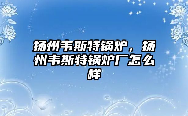 揚(yáng)州韋斯特鍋爐，揚(yáng)州韋斯特鍋爐廠怎么樣