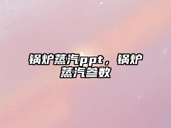 鍋爐蒸汽ppt，鍋爐蒸汽參數(shù)