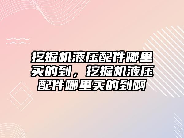 挖掘機液壓配件哪里買的到，挖掘機液壓配件哪里買的到啊