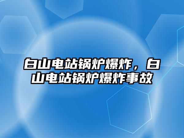 白山電站鍋爐爆炸，白山電站鍋爐爆炸事故