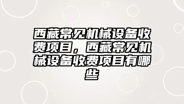 西藏常見機械設(shè)備收費項目，西藏常見機械設(shè)備收費項目有哪些