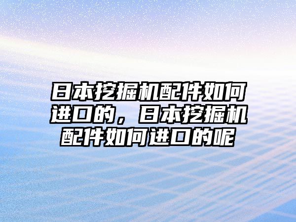 日本挖掘機配件如何進口的，日本挖掘機配件如何進口的呢