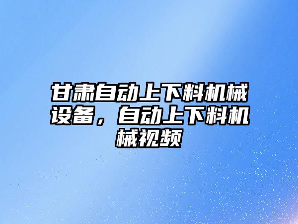 甘肅自動上下料機(jī)械設(shè)備，自動上下料機(jī)械視頻