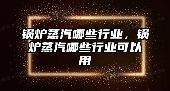 鍋爐蒸汽哪些行業(yè)，鍋爐蒸汽哪些行業(yè)可以用