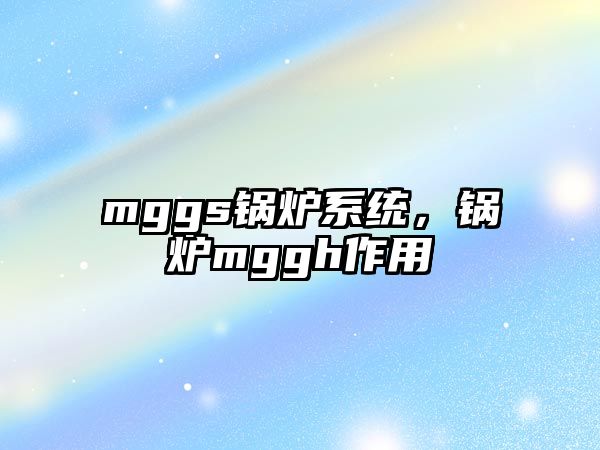 mggs鍋爐系統(tǒng)，鍋爐mggh作用