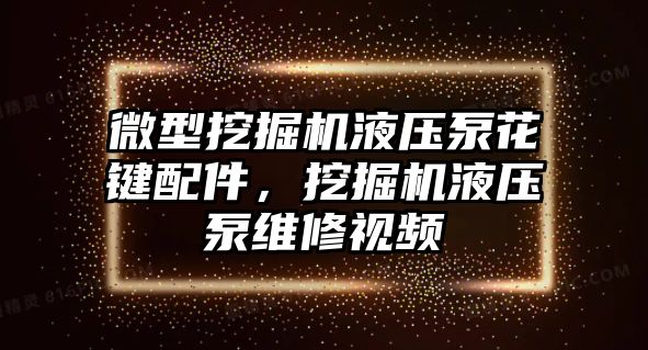 微型挖掘機液壓泵花鍵配件，挖掘機液壓泵維修視頻