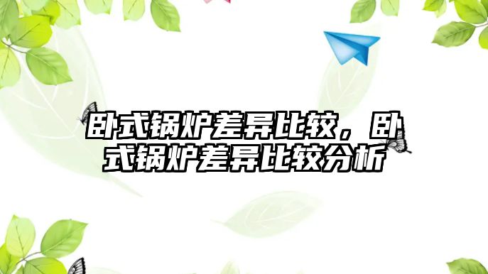 臥式鍋爐差異比較，臥式鍋爐差異比較分析