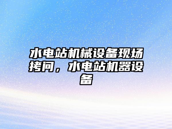 水電站機(jī)械設(shè)備現(xiàn)場(chǎng)拷問(wèn)，水電站機(jī)器設(shè)備