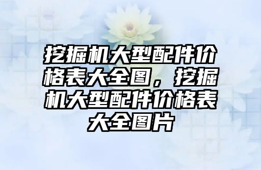 挖掘機(jī)大型配件價格表大全圖，挖掘機(jī)大型配件價格表大全圖片