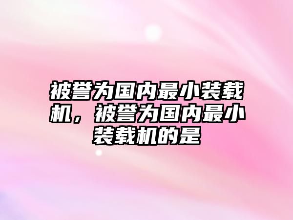 被譽(yù)為國(guó)內(nèi)最小裝載機(jī)，被譽(yù)為國(guó)內(nèi)最小裝載機(jī)的是