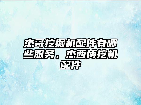 杰哥挖掘機配件有哪些服務，杰西博挖機配件