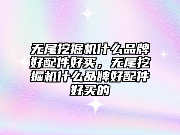 無尾挖掘機什么品牌好配件好買，無尾挖掘機什么品牌好配件好買的