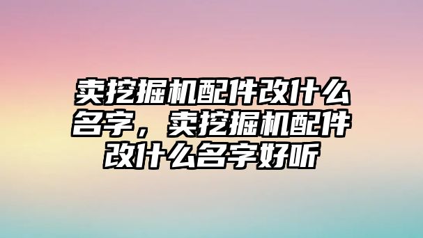 賣挖掘機配件改什么名字，賣挖掘機配件改什么名字好聽