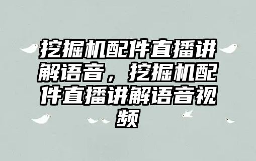 挖掘機(jī)配件直播講解語(yǔ)音，挖掘機(jī)配件直播講解語(yǔ)音視頻