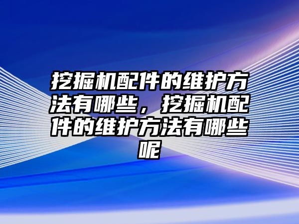 挖掘機配件的維護方法有哪些，挖掘機配件的維護方法有哪些呢