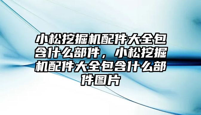 小松挖掘機(jī)配件大全包含什么部件，小松挖掘機(jī)配件大全包含什么部件圖片