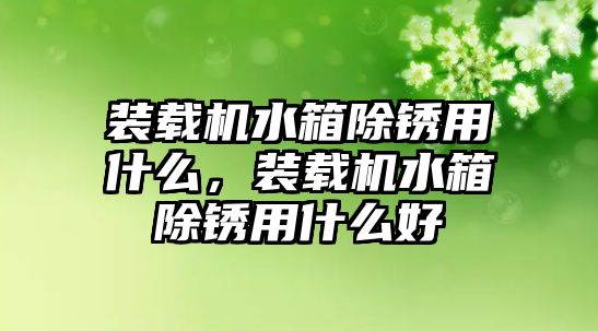 裝載機水箱除銹用什么，裝載機水箱除銹用什么好