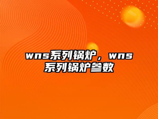 wns系列鍋爐，wns系列鍋爐參數(shù)