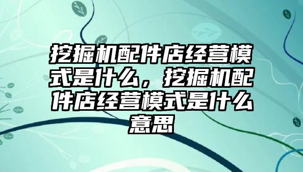 挖掘機配件店經(jīng)營模式是什么，挖掘機配件店經(jīng)營模式是什么意思