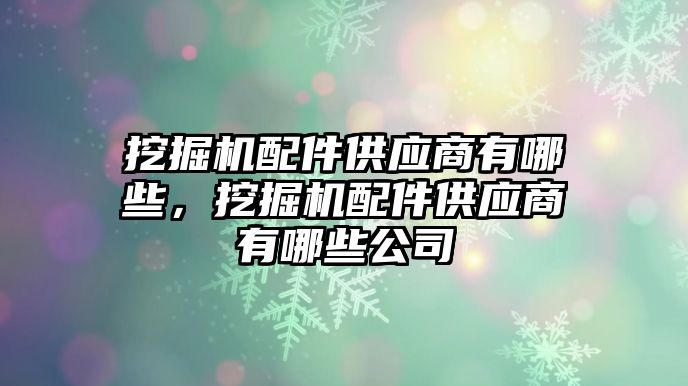 挖掘機配件供應(yīng)商有哪些，挖掘機配件供應(yīng)商有哪些公司