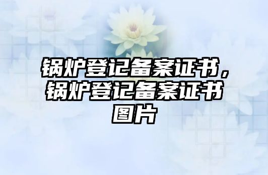 鍋爐登記備案證書，鍋爐登記備案證書圖片