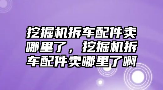 挖掘機(jī)拆車配件賣哪里了，挖掘機(jī)拆車配件賣哪里了啊