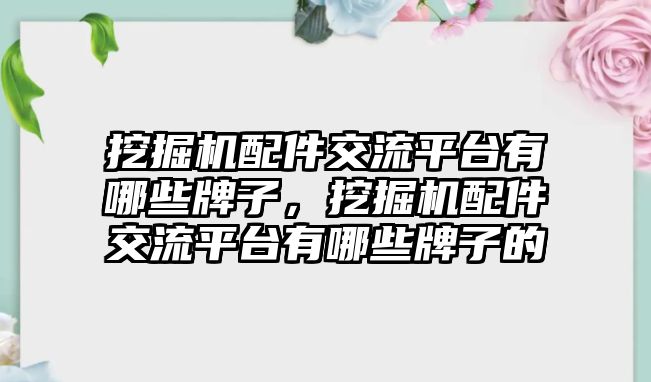 挖掘機(jī)配件交流平臺(tái)有哪些牌子，挖掘機(jī)配件交流平臺(tái)有哪些牌子的