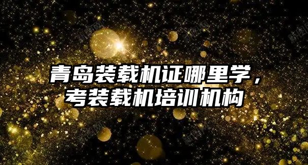 青島裝載機證哪里學，考裝載機培訓機構(gòu)