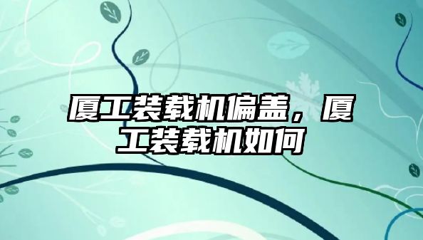 廈工裝載機偏蓋，廈工裝載機如何