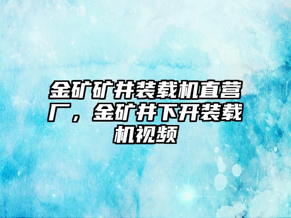 金礦礦井裝載機(jī)直營(yíng)廠，金礦井下開裝載機(jī)視頻