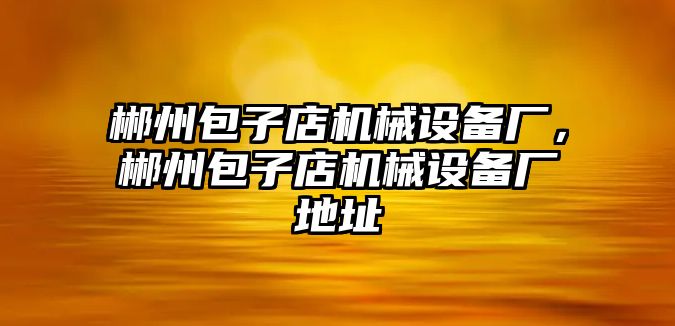 郴州包子店機(jī)械設(shè)備廠，郴州包子店機(jī)械設(shè)備廠地址